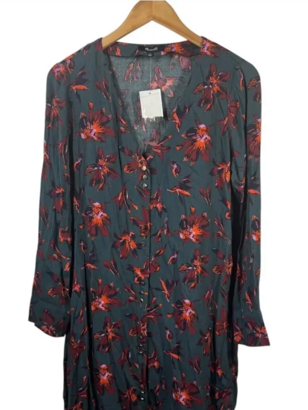 Madewell Long Sleeve Floral Mini Dress
